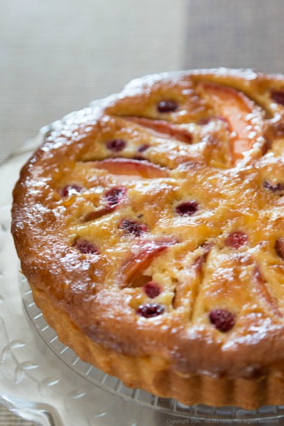 Nectarine and Raspberry Frangipane Tart